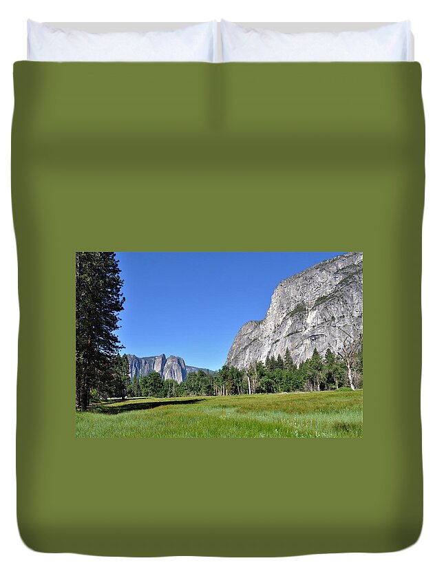 Yosemite Valley Duvet Cover featuring the photograph Valley Floor by Mike Helland