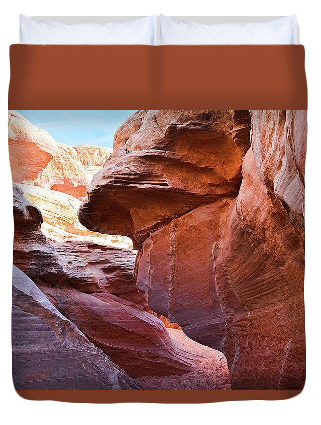 Valley Of Fire State Park Duvet Cover featuring the photograph Valley of Fire Nevada Slot Canyon by Kyle Hanson