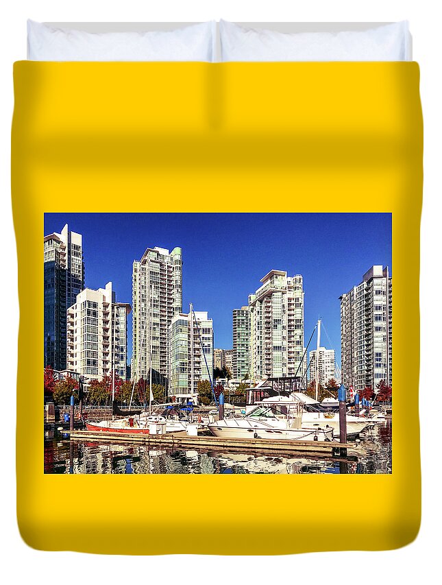 Vancouver Canada Duvet Cover featuring the photograph Vancouver British Columbia Canada Cityscape 4358 by Amyn Nasser