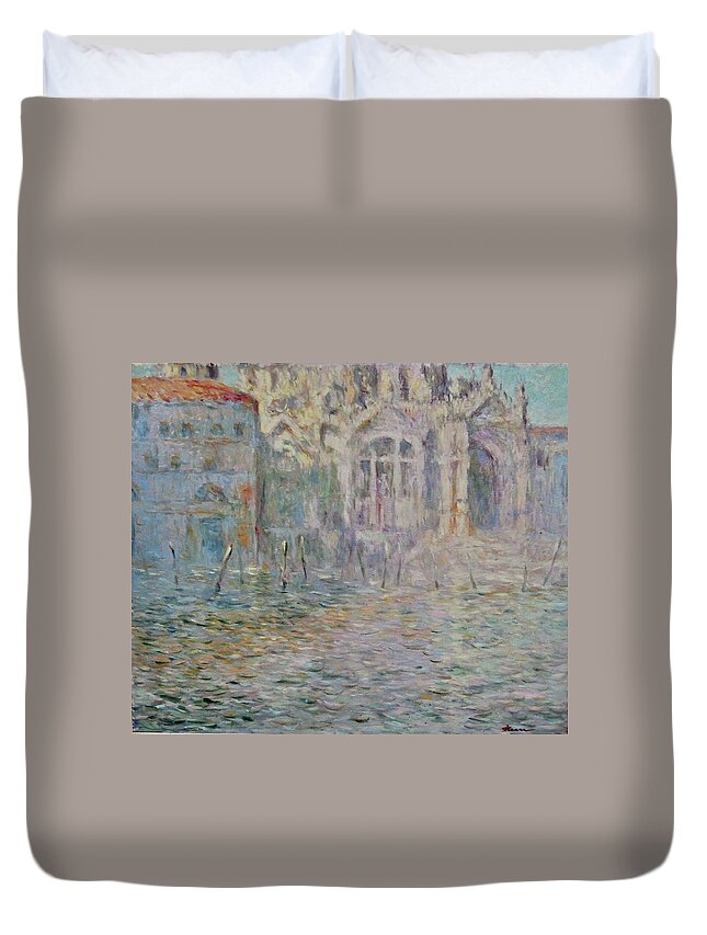 Venice Duvet Cover featuring the painting Venice Grand Canal serie nr 2. by Pierre Dijk