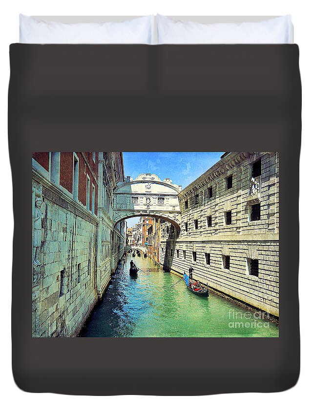 Bridge Of Sighs Duvet Cover featuring the photograph Venice Series 3 by Ramona Matei