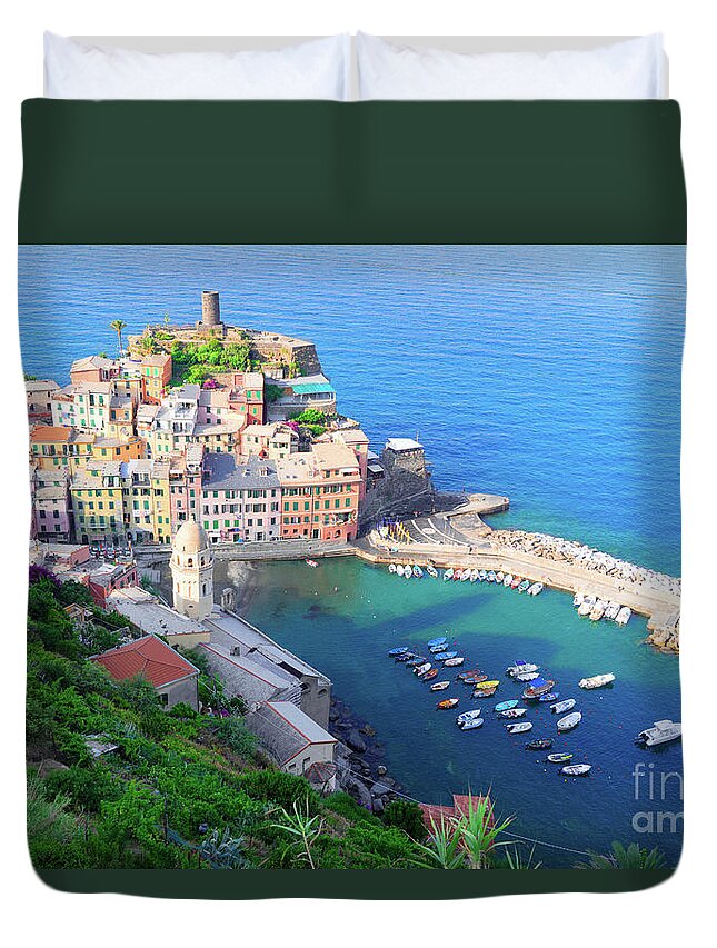 Vernazza Duvet Cover featuring the photograph Vernazza of Cinque Terre, Italy by Anastasy Yarmolovich