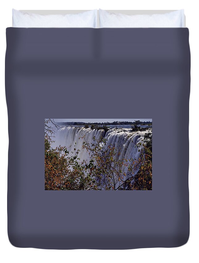 Victoria Falls Park Duvet Cover featuring the photograph Victoria Falls Park by MaryJane Sesto