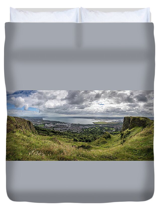 Cave Duvet Cover featuring the photograph View from Cave Hill, Belfast by Nigel R Bell