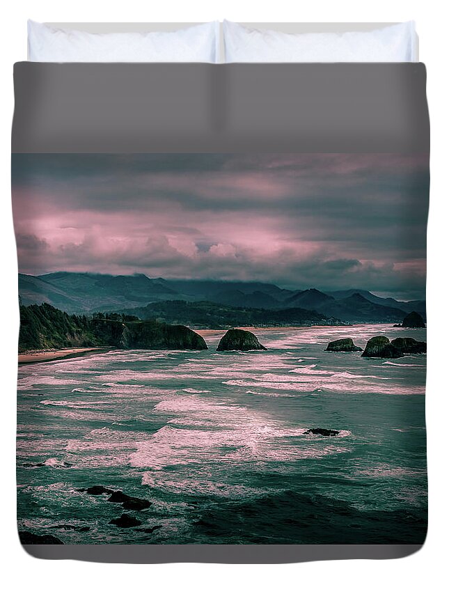 View From Ecola Park Duvet Cover featuring the photograph View from Ecola Park by David Patterson