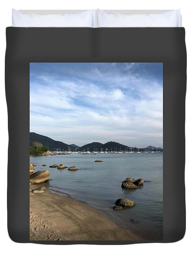 Rio De Janeiro Duvet Cover featuring the photograph View point in Brazil by Bettina X