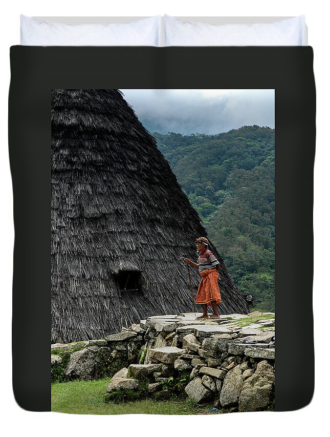 Wae Rebo Duvet Cover featuring the photograph A Distant Village - Wae Rebo, Flores, Indonesia by Earth And Spirit