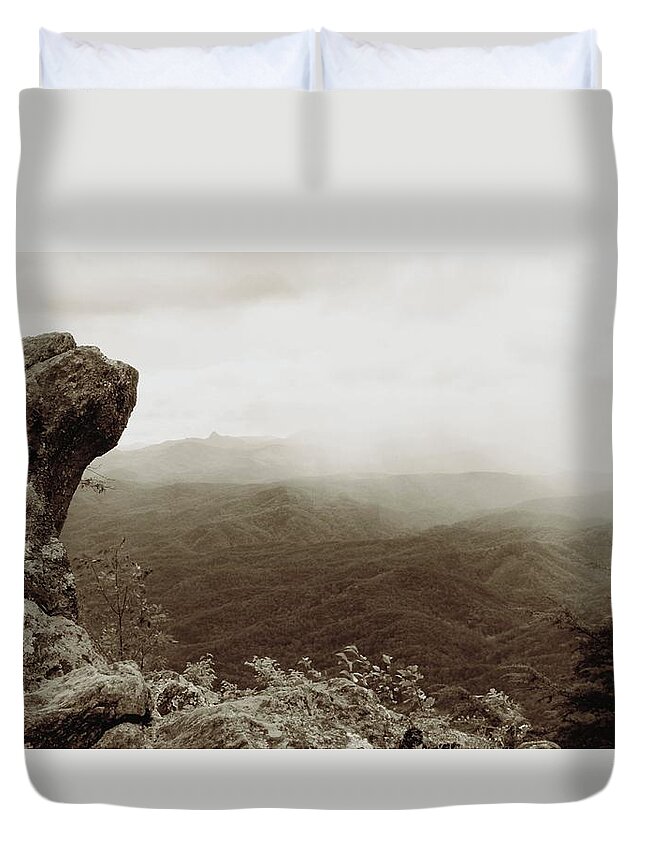 Vintage Blowing Rock Duvet Cover featuring the photograph Vintage Blowing Rock by Dan Sproul