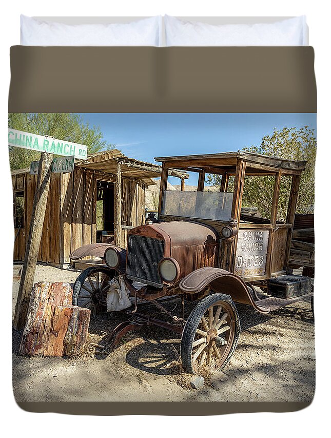 California Duvet Cover featuring the photograph Vintage Delivery Truck by James Marvin Phelps