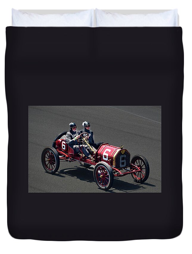 Indiana Duvet Cover featuring the photograph 1909 E-M-F 30 Indy by Josh Williams