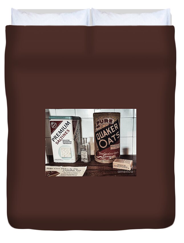 Vintage Duvet Cover featuring the photograph Vintage Pantry by Mary Capriole