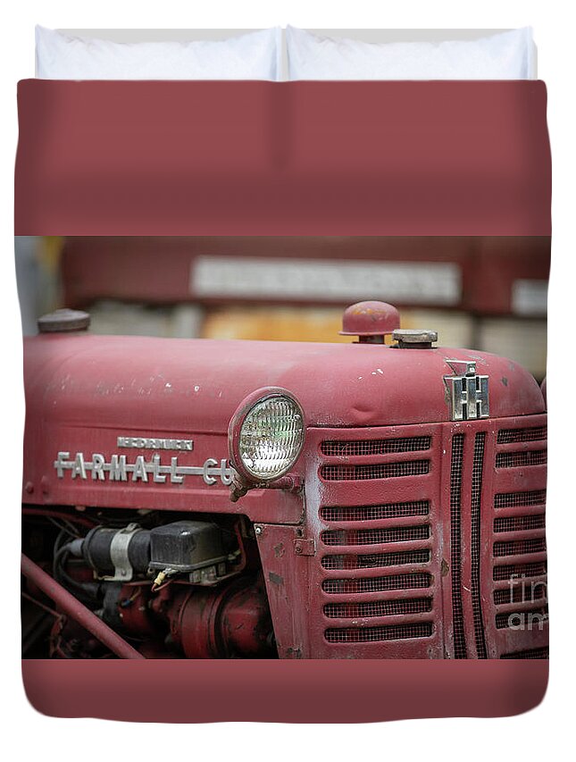 Tractor Duvet Cover featuring the photograph Vintage Tractor Farmall Film Fade II by Edward Fielding