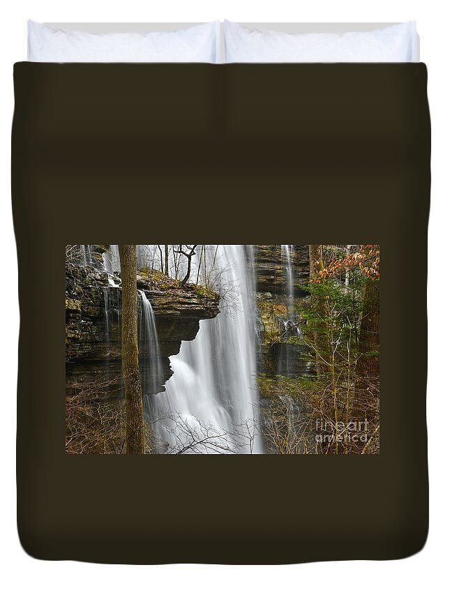 Virgin Falls Duvet Cover featuring the photograph Virgin Falls 7 by Phil Perkins