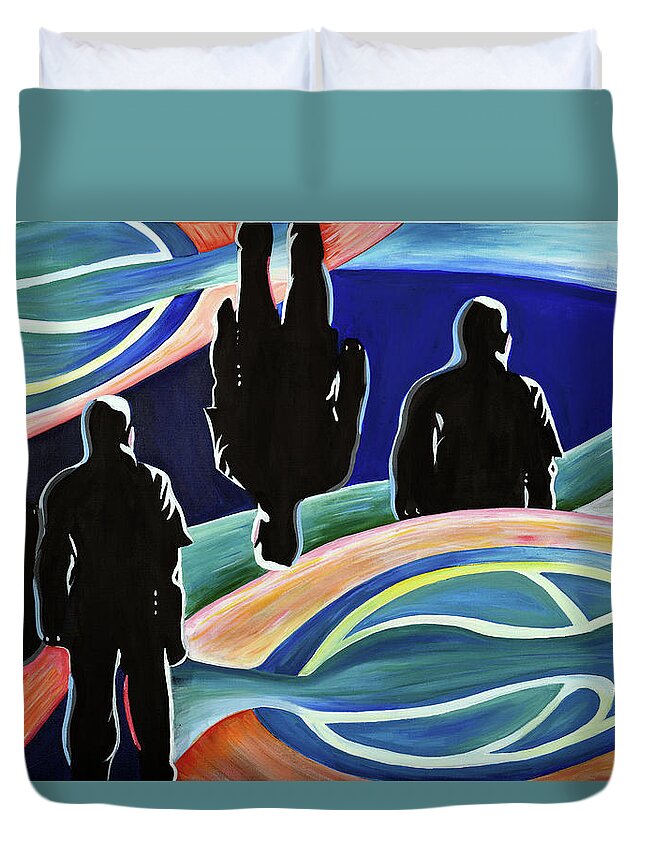 Vision Duvet Cover featuring the painting Vision of the Court by Chiquita Howard-Bostic