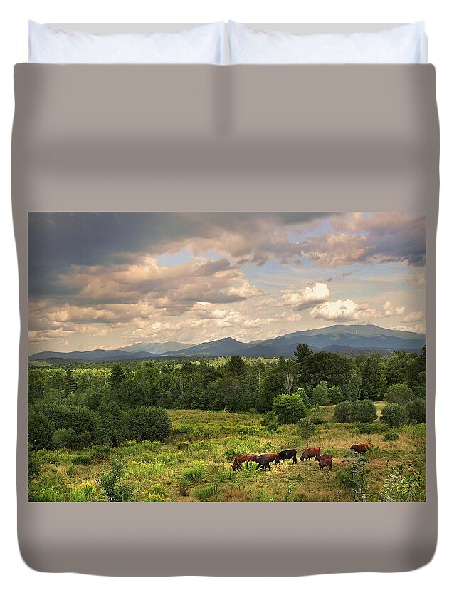 View Duvet Cover featuring the photograph Vista View Vermont to New Hampshire by Nancy Griswold