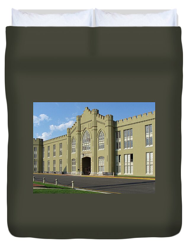 Barracks Duvet Cover featuring the photograph VMI - Barracks, Jackson Arch by Deb Beausoleil
