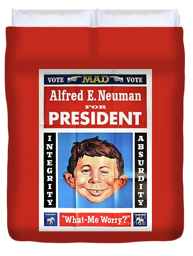 Alfred E Neuman Duvet Cover featuring the photograph Vote For Alfred E. Neuman by Ron Long