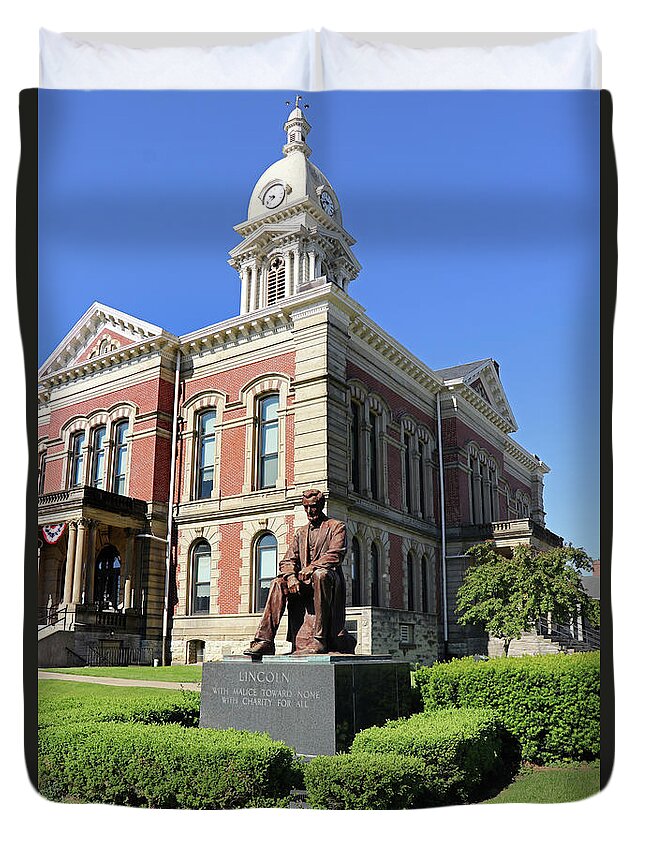 Wabash Indiana Duvet Cover featuring the photograph Wabash County Courthouse Wabash Indiana 7246 by Jack Schultz