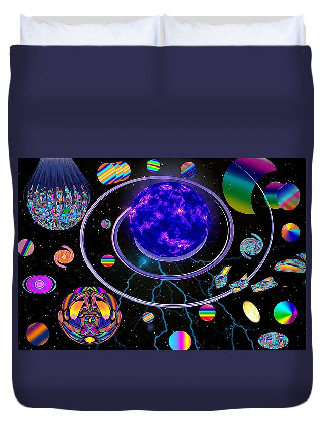 The Entranceway Duvet Cover featuring the digital art Wacky World of Ron Abstract by Ronald Mills