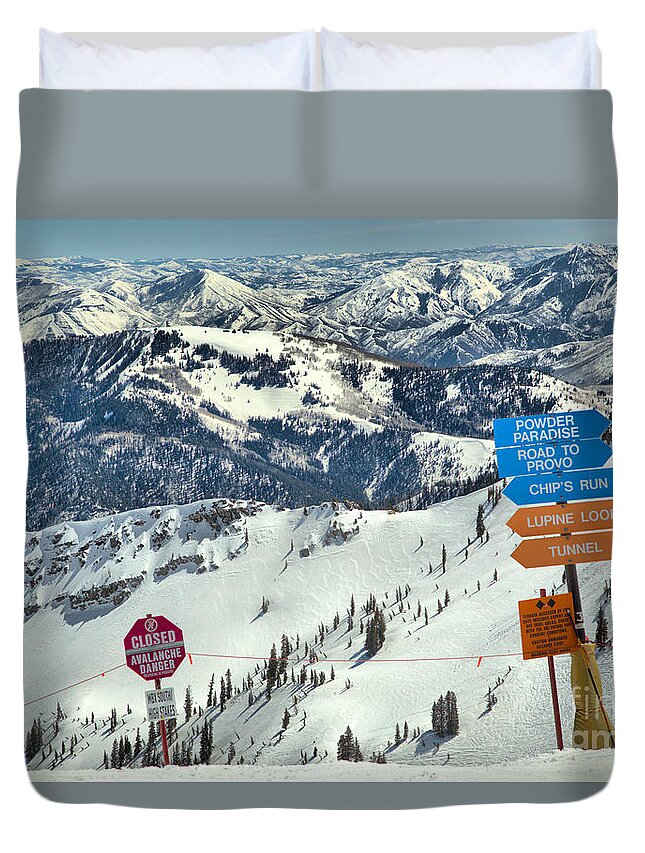 Snowbird Duvet Cover featuring the photograph Waiting For The Rope Drop by Adam Jewell