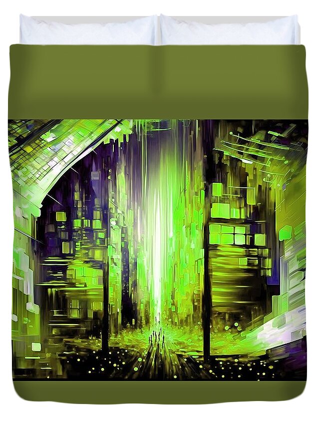 Walk To The Light Duvet Cover featuring the digital art Walk to the Light by Caito Junqueira