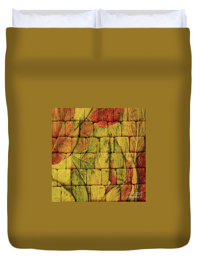 Colors Duvet Cover featuring the digital art Autumn Wall by Mehran Akhzari