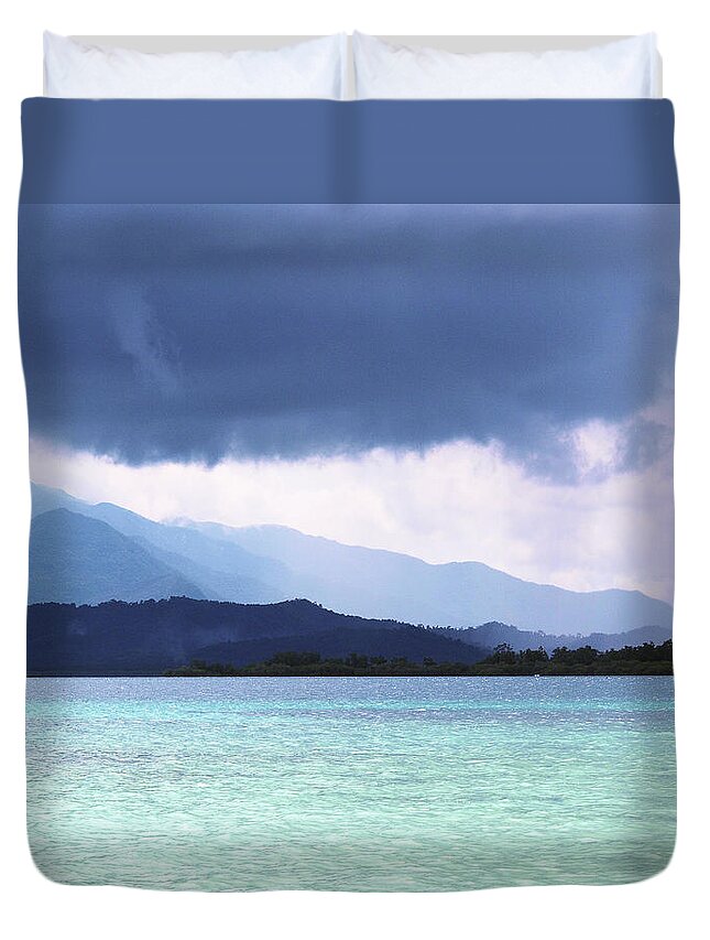 Palawan Duvet Cover featuring the photograph Wall of Rain by David Desautel