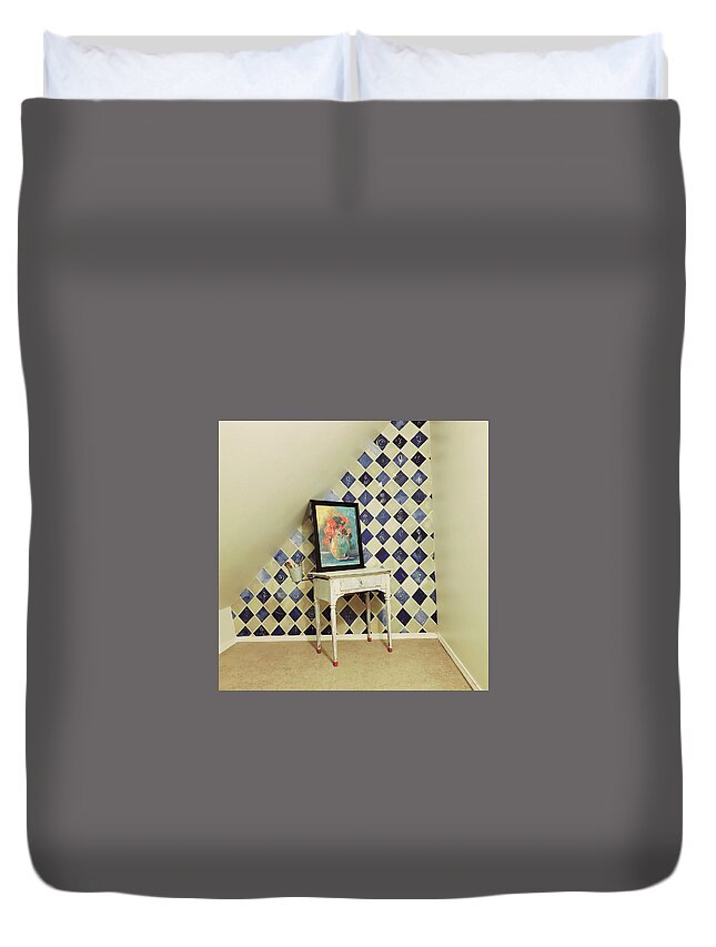 Walls Duvet Cover featuring the painting Walls In my Studio Five by Lisa Kaiser
