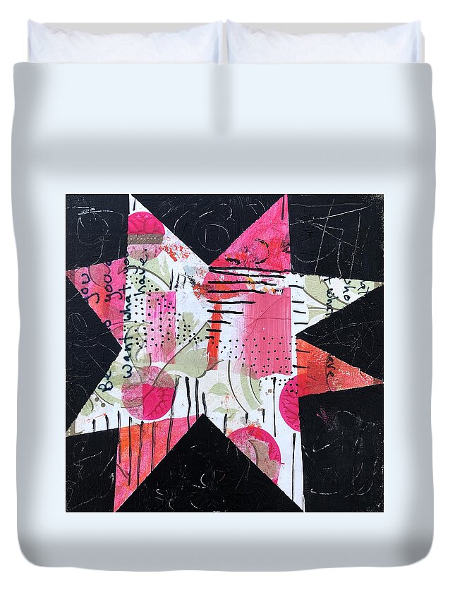 Star Duvet Cover featuring the painting Want What You Have by Cyndie Katz