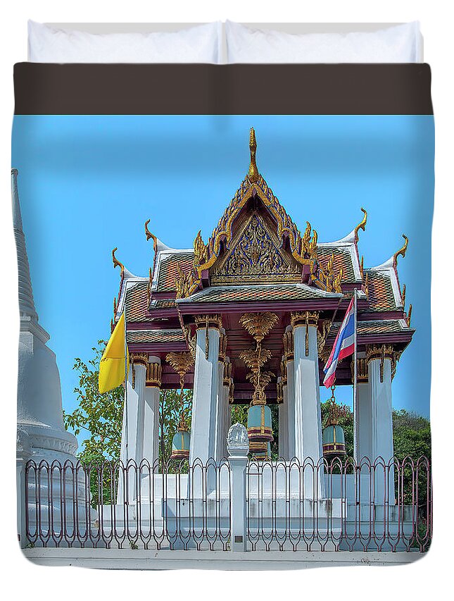 Bangkok Duvet Cover featuring the photograph Wat Rakhang Khositaram Bell Pavilion DTHB1381 by Gerry Gantt