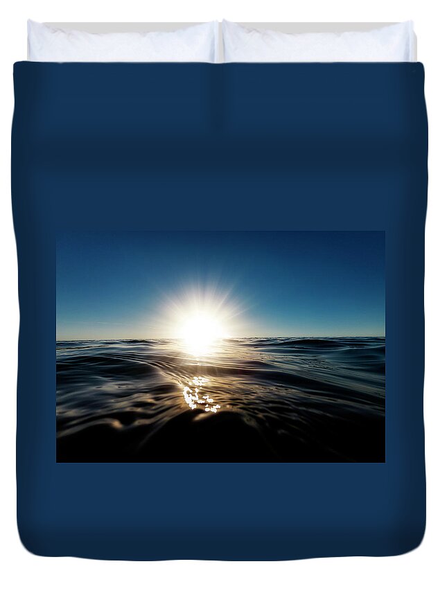 Surf Duvet Cover featuring the photograph Water and Sky Sunset 2 by Pelo Blanco Photo