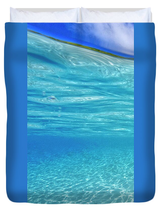 Ocean Duvet Cover featuring the photograph Water and sky triptych - 1 of 3 by Artesub