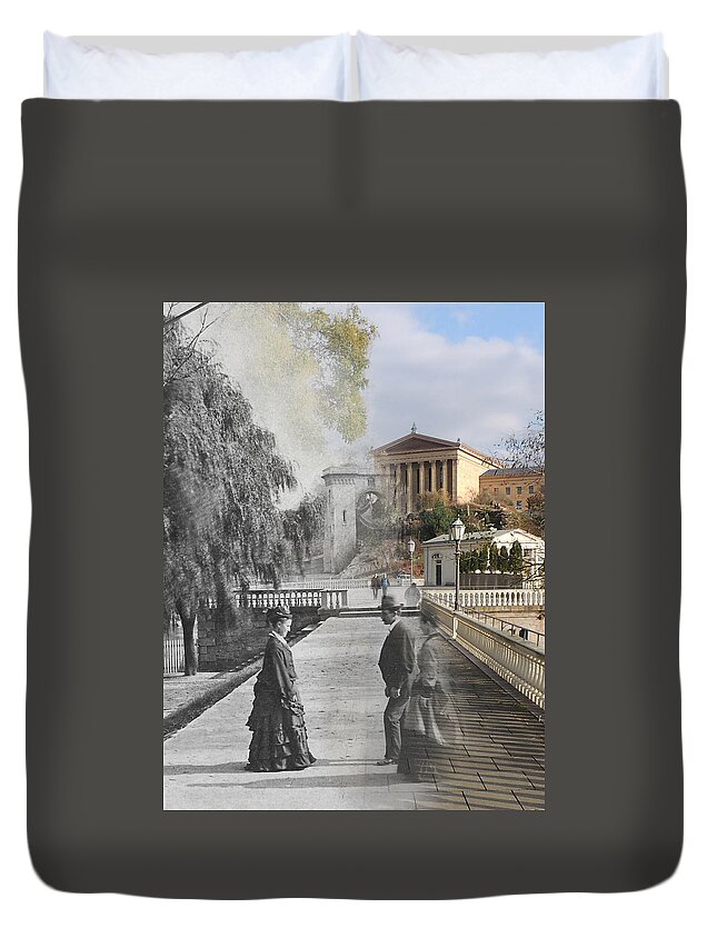 Philadelphia Duvet Cover featuring the photograph Water Works 1880 by Eric Nagy