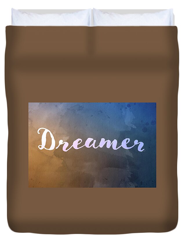 Watercolor Duvet Cover featuring the digital art Watercolor Art Dreamer by Amelia Pearn