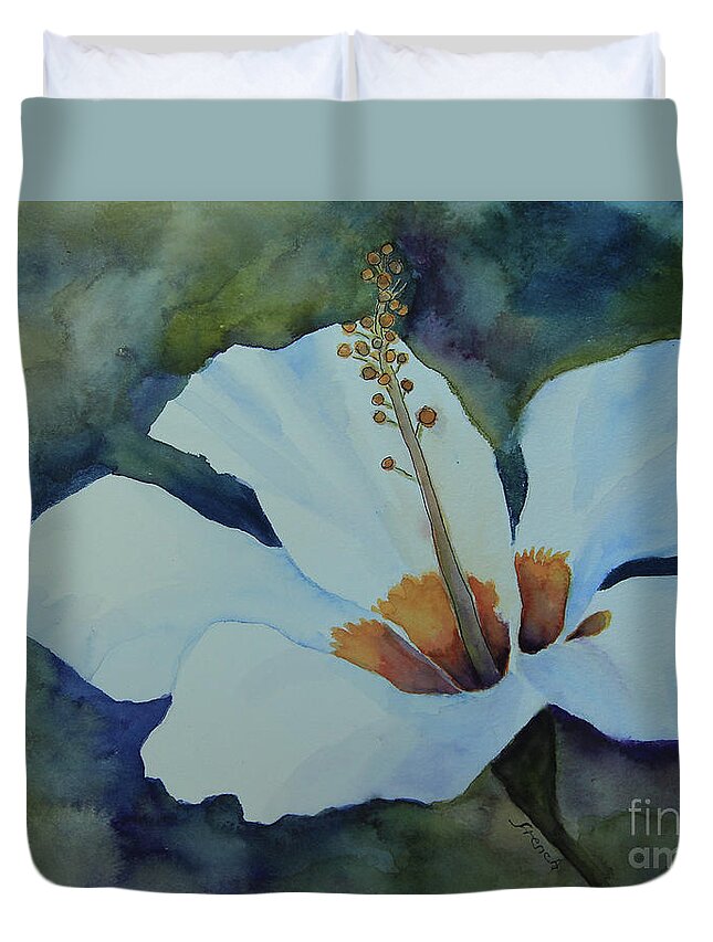 Lily Duvet Cover featuring the painting Watercolor Lily by Jeanette French