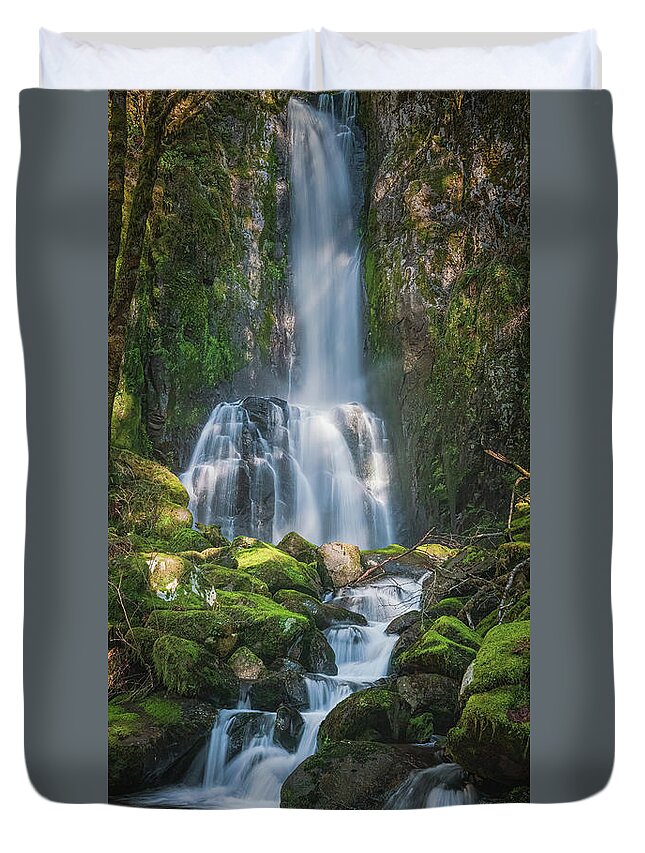 Coast Duvet Cover featuring the photograph Waterfall C 1x2 by Ryan Weddle