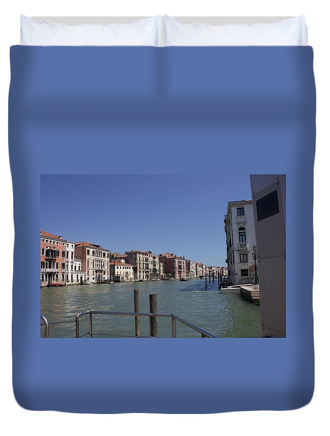 Water Duvet Cover featuring the photograph Waterway of Venice, Italy by Yvonne M Smith