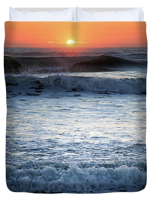 Waves Duvet Cover featuring the photograph Wave Cascade by Becqi Sherman