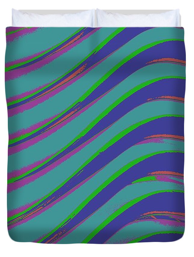 Wave Duvet Cover featuring the digital art Wave by T Oliver