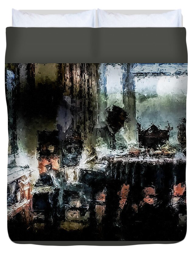 Artwork Duvet Cover featuring the mixed media We have said our last goodbye by Aleksandrs Drozdovs