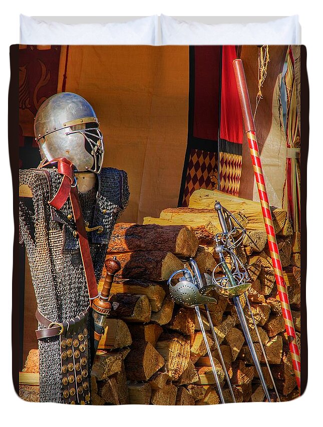  Duvet Cover featuring the photograph Weapons and Armour by Rodney Lee Williams