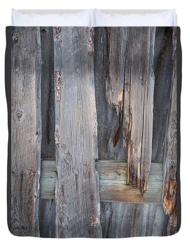 Old Duvet Cover featuring the photograph Weathered Boards by Karen Rispin