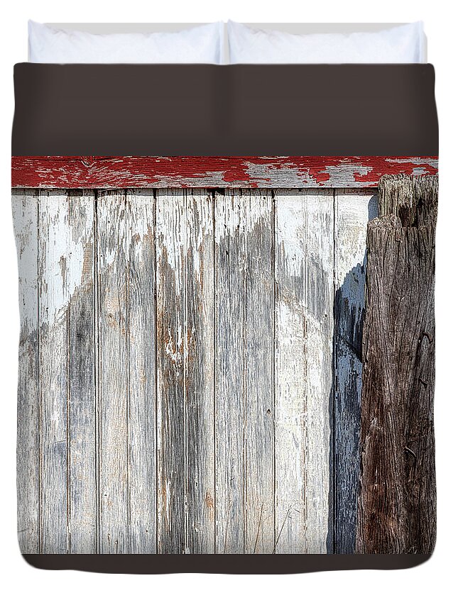 Americana Duvet Cover featuring the photograph Weathered Wood Barn Door by David Letts