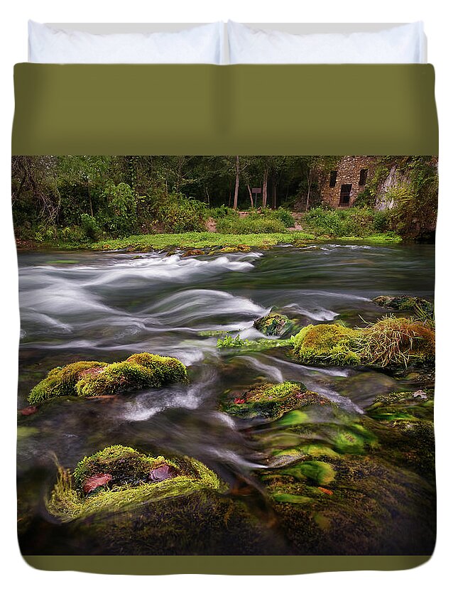 Welch Spring Duvet Cover featuring the photograph Welch Spring by Robert Charity