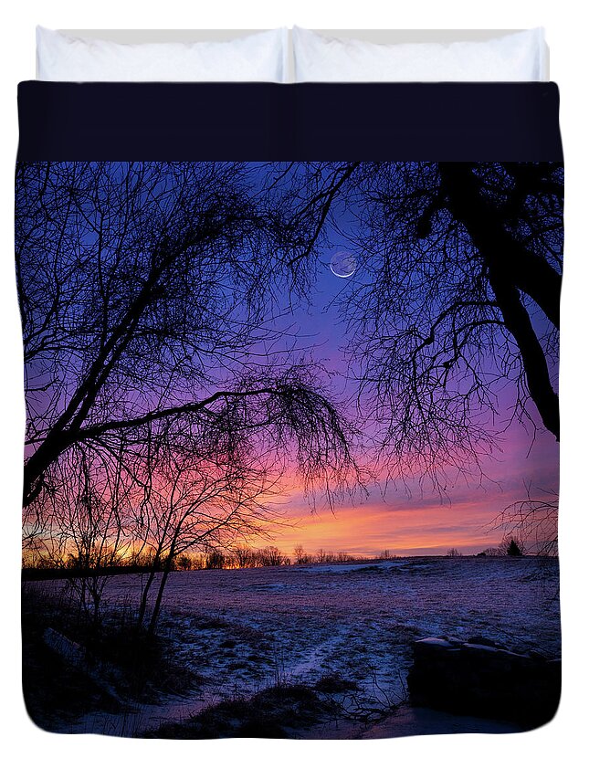 Square Duvet Cover featuring the photograph Welcome to Morning by Bill Wakeley