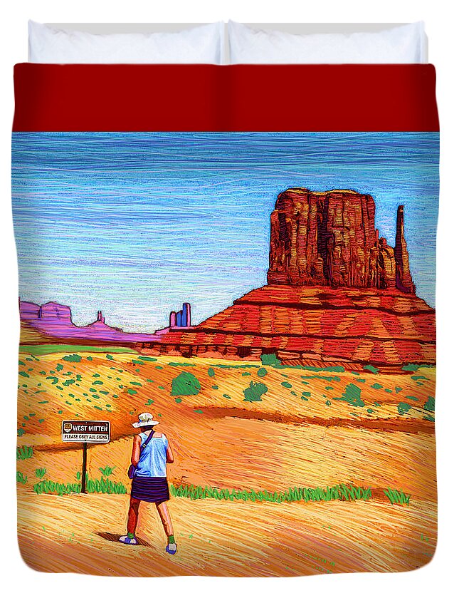 Monument Valley Duvet Cover featuring the digital art West Mitten by Rod Whyte