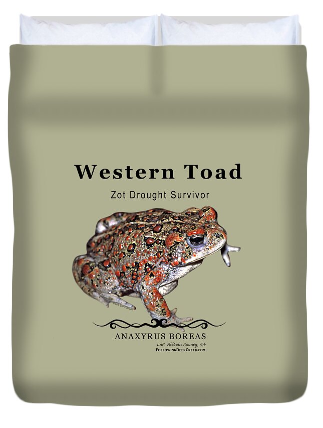 Toad Duvet Cover featuring the digital art Western Toad Anaxyrus boreas by Lisa Redfern