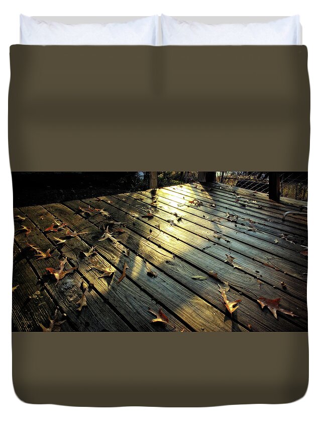 2d Duvet Cover featuring the photograph Wet Deck by Brian Wallace