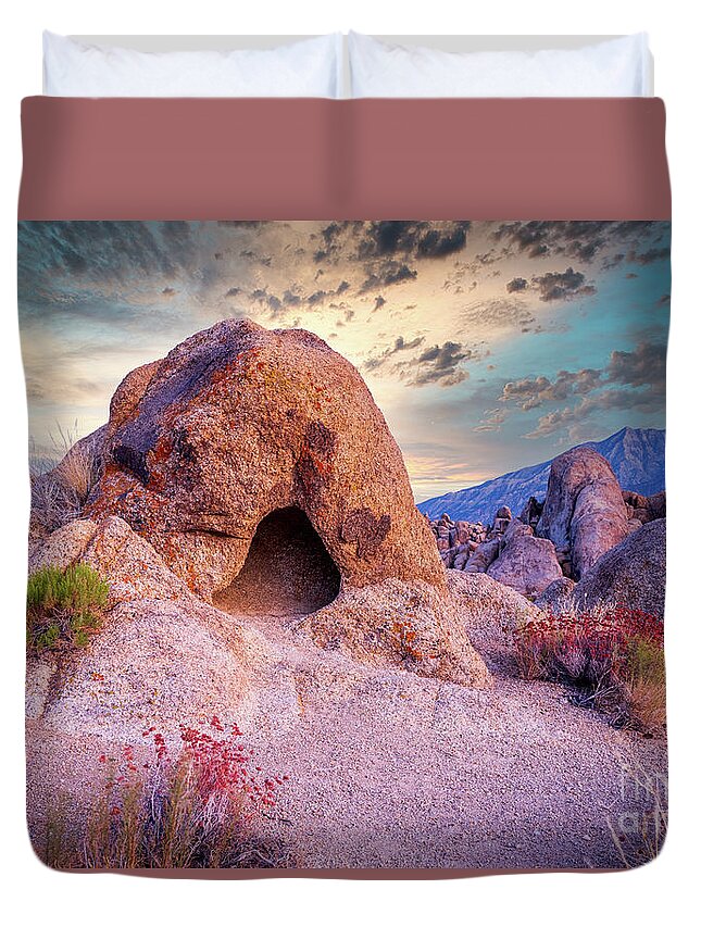 Eastern Sierra Duvet Cover featuring the photograph Where The Hobbits Live by Mimi Ditchie