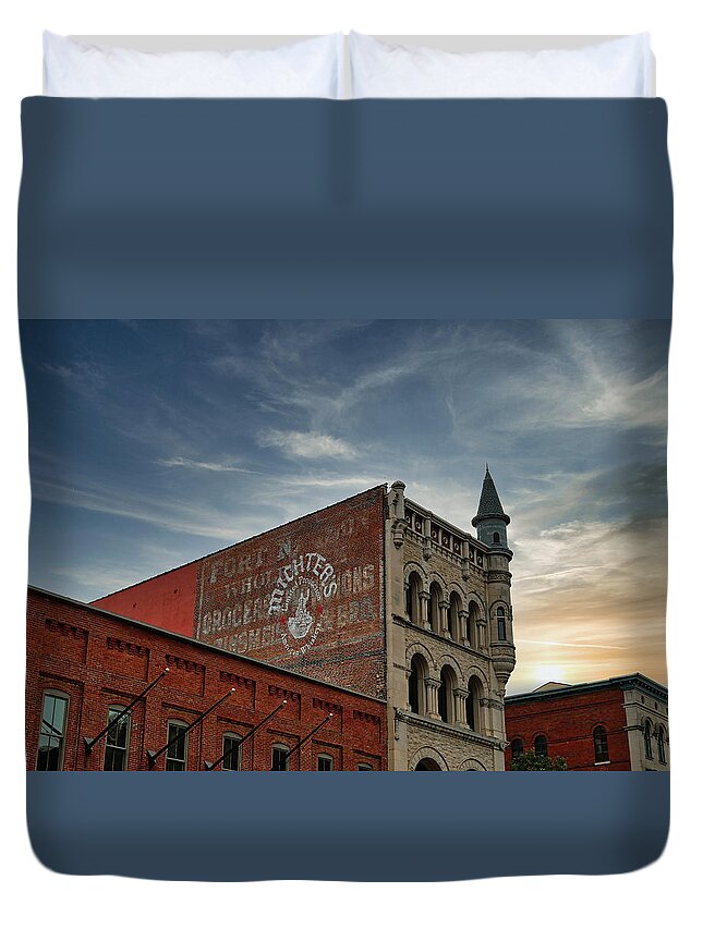 Dramatic Sky Duvet Cover featuring the photograph Whiskey Row by Scott Burd